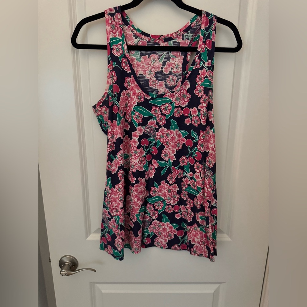 Lilly Pulitzer Navy and Pink Tank. Size medium.